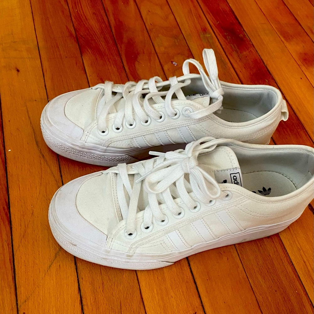 Adidas white sneakers